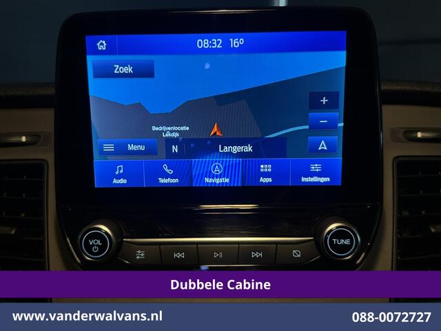 Ford TRANSIT CUSTOM 2.0 TDCI 131pk L2H1 Dubbele Cabine Euro6 Airco | 6-Zits | Camera | Navigatie | Apple Carplay | LED | Cruisecontrol Android Auto, Parkeersensoren, 2800kg Trekhaak, Dakdragers