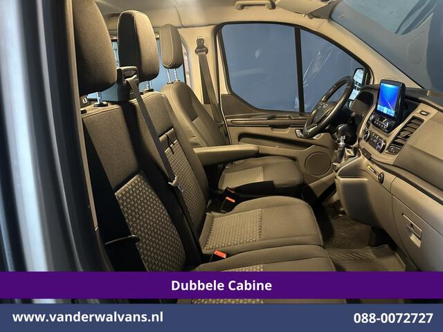 Ford TRANSIT CUSTOM 2.0 TDCI 131pk L2H1 Dubbele Cabine Euro6 Airco | 6-Zits | Camera | Navigatie | Apple Carplay | LED | Cruisecontrol Android Auto, Parkeersensoren, 2800kg Trekhaak, Dakdragers