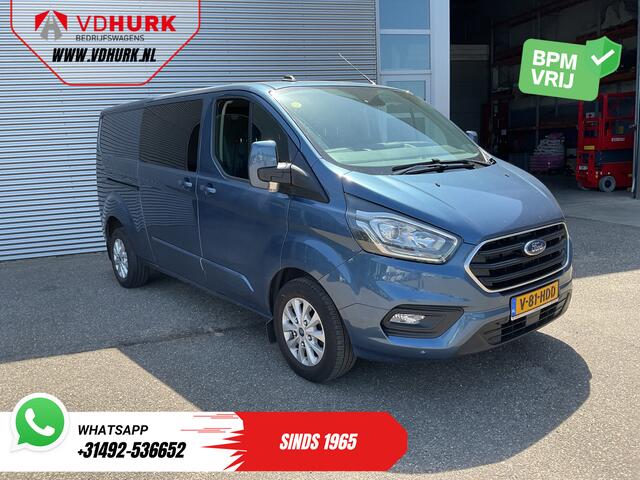 Ford TRANSIT CUSTOM 2.0 TDCI 170 pk Aut. DC Dubbel Cabine 2xSchuifdeur/ Carplay/ Stoelverw./ Navi/ Airco/ Camera/ Cruise/ 16"LMV/ PDC/ Trekhaak