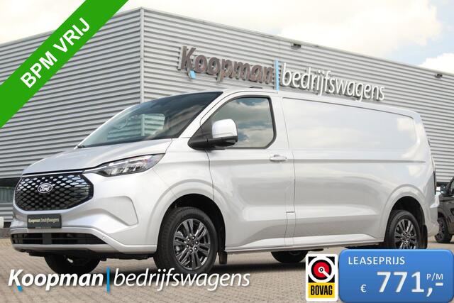 Ford TRANSIT CUSTOM E-Transit 340 L2H1 Limited | 71 kWh | 160kW/218pk | Driver Assist | Adap. Cruise | Camera | Carplay/Android | Lease 771,- p/m