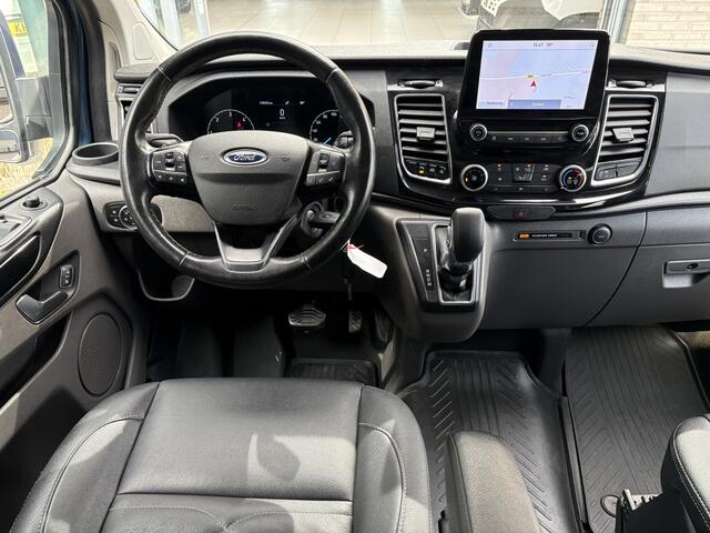 Ford TRANSIT CUSTOM 320 2.0 TDCI L2H1 Platinum Edition DC Automaat Achteruitrijcamera - Parkeersensoren - Navigatie - Airco - Dodehoek detector - Cruise control - Licht metalen velgen 16 inch - Lederen bekleding - Radio - Bluetooth - Dubbele cabine - Tussens - Mistlampen voo