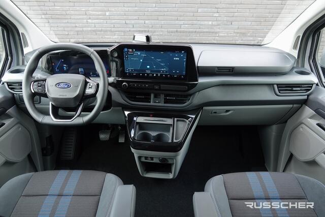 Ford TRANSIT CUSTOM E-Transit L2H1 218Pk Aut. | Dubbele Cabine | 5-Persoons | Elektrisch | Sport 320 | 360° Camera | 19''