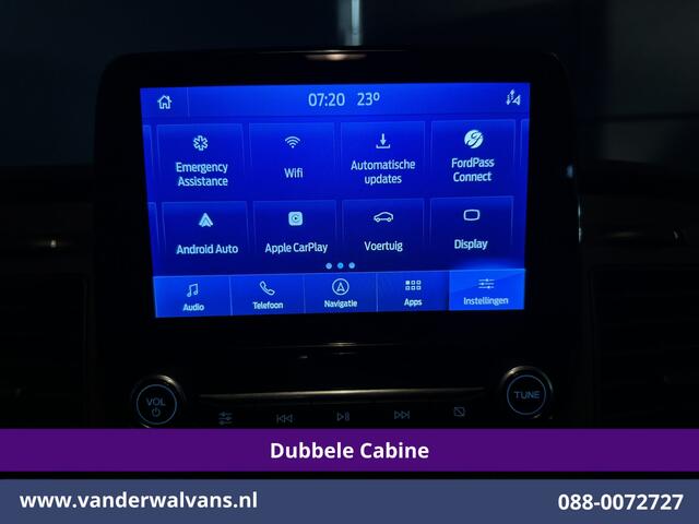 Ford TRANSIT CUSTOM 2.0 TDCI 130pk Automaat L2H1 Dubbele cabine Euro6 Airco | 6-Zits | Camera | Navigatie | LED Apple Carplay, Android Auto, Cruisecontrol, Stoelverwarming, Verwarmde voorruit, Trekhaak, Parkeersensoren, Achterklep