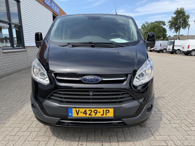 Ford TRANSIT CUSTOM 290 2.0 TDCI 130pk automaat L2H1 Limited DC 5 persoons / euro 6 / vaste prijs rijklaar ¤ 14.950 ex btw / lease vanaf ¤ 243 / dubbele schuifdeur / nieuwe distributie riem bij aflevering / zwart metallic