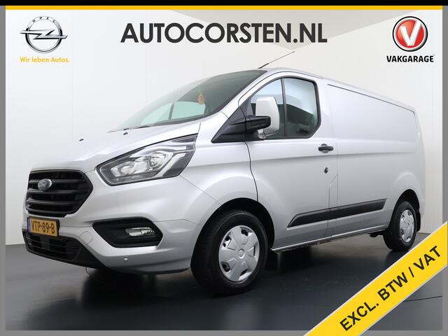 Ford TRANSIT CUSTOM 280 2.0TDCI 130PK Euro 6 L1H1 3-Persoons Navi Airco Cruise Control Bluetooth DAB Pdc Trend Betonplex Vloer Wandbetimmering Schuifdeur+Raam Achterdeuren+Ramen 1e Eigenaar