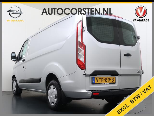Ford TRANSIT CUSTOM 280 2.0TDCI 130PK Euro 6 L1H1 3-Persoons Navi Airco Cruise Control Bluetooth DAB Pdc Trend Betonplex Vloer Wandbetimmering Schuifdeur+Raam Achterdeuren+Ramen 1e Eigenaar