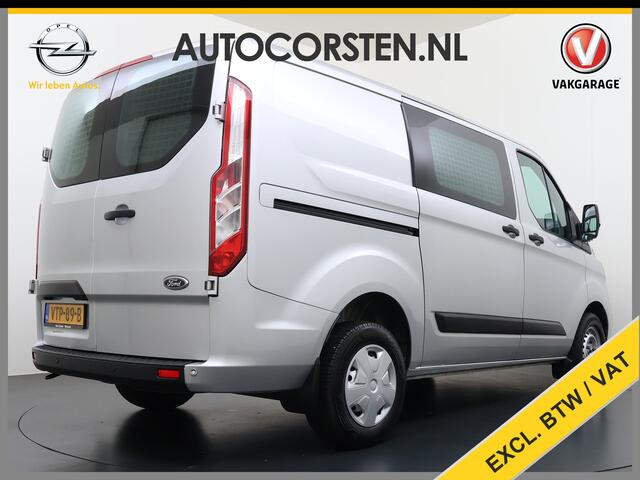 Ford TRANSIT CUSTOM 280 2.0TDCI 130PK Euro 6 L1H1 3-Persoons Navi Airco Cruise Control Bluetooth DAB Pdc Trend Betonplex Vloer Wandbetimmering Schuifdeur+Raam Achterdeuren+Ramen 1e Eigenaar