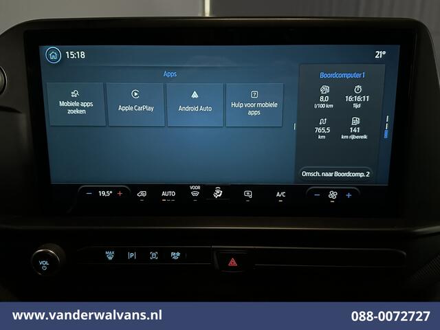 Ford TRANSIT CUSTOM 2.0 TDCI 136pk L2H1 Euro6 Airco | Camera | Apple Carplay | LED | Cruisecontrol | Leder Android Auto, Verwarmde voorruit, Parkeersensoren, Bijrijdersbank