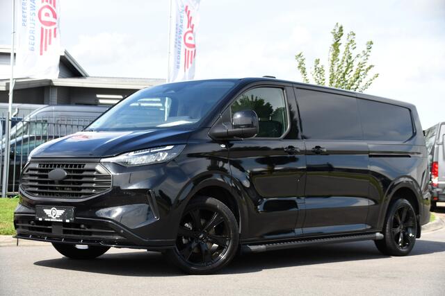 Ford TRANSIT CUSTOM 320 2.0 TDCI L2H1 Limited Black Edition Adaptieve Cruise, Camera, Carplay, 2 x Schuifdeur, 170pk, Automaat, Sensoren, Trekhaak, Stoelverwarming, Multimedia, Uniek!