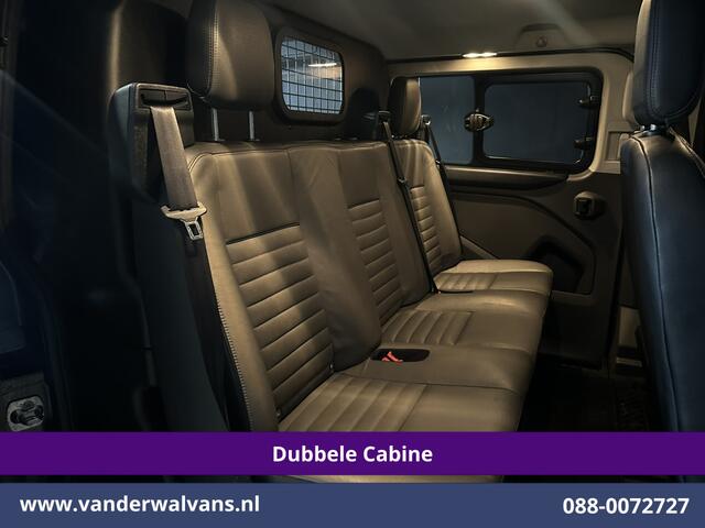 Ford TRANSIT CUSTOM 2.0 TDCI 170pk Automaat L2H1 Dubbele Cabine Limited Euro6 Airco | 5-Zits| Camera | Navigatie | Xenon | Apple Carplay Adaptieve Cruisecontrol, Trekhaak, LM Velgen, Stoelverwarming, Verwarmde Voorruit, Leder Bekleding, Parkeersensoren