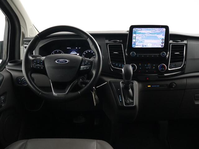 Ford TRANSIT CUSTOM 2.0 TDCI 170 PK AUT. LIMITED DUBBEL CABINE + ADAPTIVE CRUISE | 2 SCHUIFDEUREN | LEDER | XENON | TREKHAAK