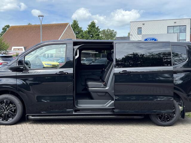 Ford TRANSIT CUSTOM 320 2.5 PHEV L2H1 Black Platinum DC 233pk | Dubbele cabine leder | DEMO | Full led | Dubbele zij-schuifdeur | Full options