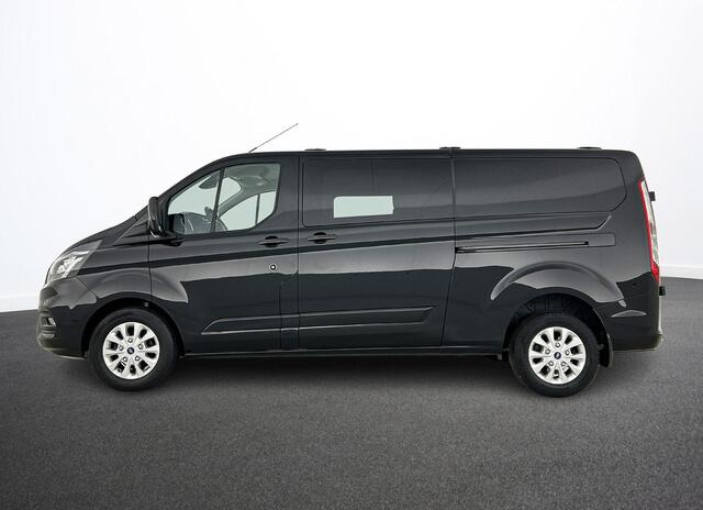 Ford TRANSIT CUSTOM 300 2.0 TDCI L2H1 Limited Dubbele cabine Automaat Navigatie Airco 2x Schuifdeuren Trekhaak Parkeersensoren Carplay