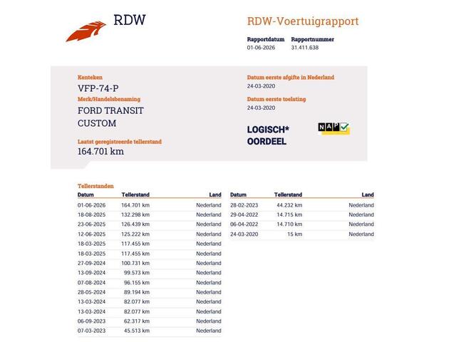 Ford TRANSIT CUSTOM 2.0 TDCI 130pk Euro 6 L2 Lang - Trekhaak - Navi - Cruise