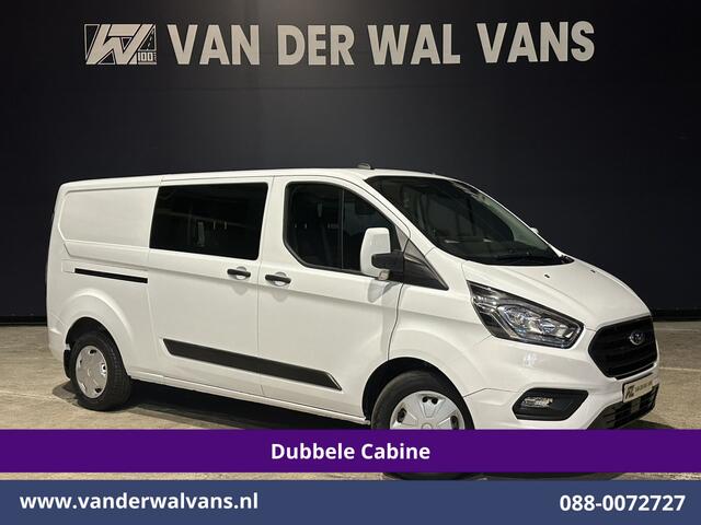 Ford TRANSIT CUSTOM 2.0 TDCI 131pk Automaat L2H1 Dubbele Cabine Euro6 6-Zits | Airco | Camera | Navigatie | LED | Apple Carplay Adaptieve Cruisecontrol, Android Auto, Trekhaak, Verwarmde Voorruit, Parkeersensoren, Bijrijdersbank, Achterklep