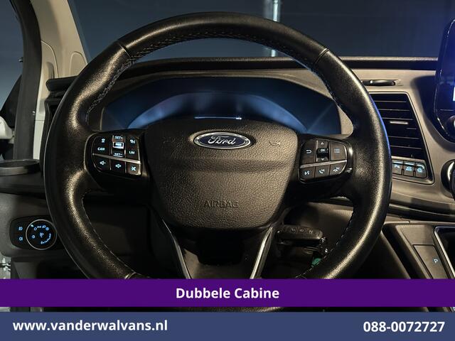 Ford TRANSIT CUSTOM 2.0 TDCI 131pk Automaat L2H1 Dubbele Cabine Euro6 6-Zits | Airco | Camera | Navigatie | LED | Apple Carplay Adaptieve Cruisecontrol, Android Auto, Trekhaak, Verwarmde Voorruit, Parkeersensoren, Bijrijdersbank, Achterklep