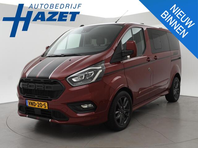 Ford TRANSIT CUSTOM 320 2.0 TDCI 185 PK SPORT AUT. 5-PERS DUBBEL CAB. + 2 SCHUIFDEUREN | TREKHAAK | CARPLAY | STOELVERW.