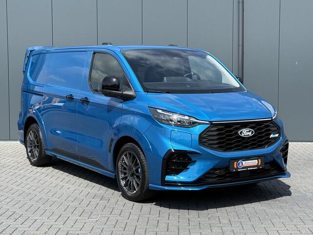Ford TRANSIT CUSTOM E-Transit MS-RT 285 PK FULL ELECTRIC SPORT / L1H1 / DIGITAL AQUA BLUE METALLIC / REAR VIEUW / B&O SOUND SYSTEM / 19 INCH / LED / CAMERA