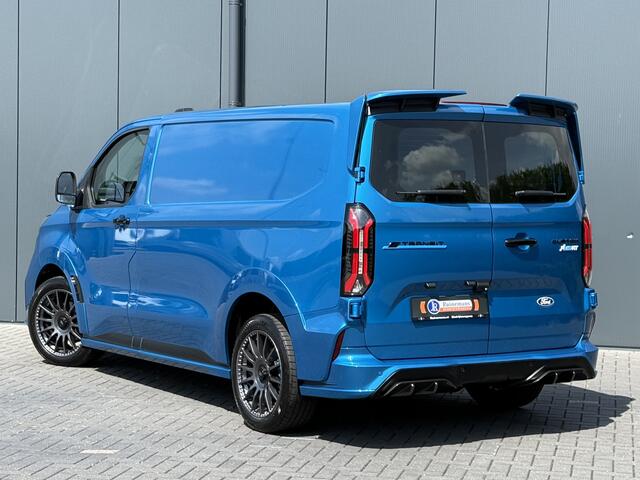 Ford TRANSIT CUSTOM E-Transit MS-RT 285 PK FULL ELECTRIC SPORT / L1H1 / DIGITAL AQUA BLUE METALLIC / REAR VIEUW / B&O SOUND SYSTEM / 19 INCH / LED / CAMERA