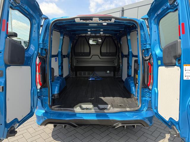 Ford TRANSIT CUSTOM E-Transit MS-RT 285 PK FULL ELECTRIC SPORT / L1H1 / DIGITAL AQUA BLUE METALLIC / REAR VIEUW / B&O SOUND SYSTEM / 19 INCH / LED / CAMERA