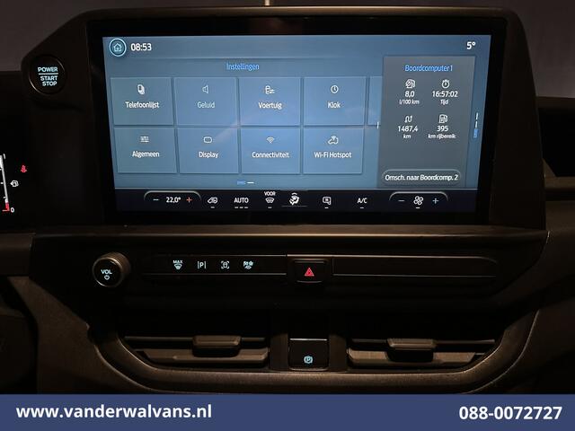 Ford TRANSIT CUSTOM 2.0 TDCI 136pk L2H1 Dubbele Cabine Euro6 Airco | 6-Zits | Camera | Apple Carplay | Cruisecontrol | LED Android Auto, Parkeersensoren, Verwarmde voorruit, Bijrijdersbank, 2800kg trekvermogen
