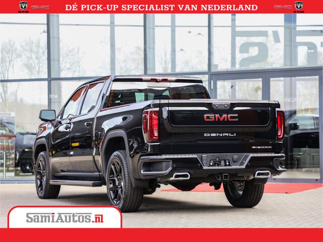 GMC SIERRA DENALI 6.2 V8 | HUD | 360CAMERA | HEAD-UP | APPLE CARPLAY | VIRTUAL COCKPIT | BLACK LEDER | | FULL OPTION | DUBBELE CABINE | 5 PERSOONS | PICK UP | VOORRAAD NR 431569