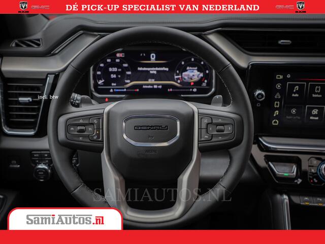 GMC SIERRA DENALI 6.2 V8 | HUD | 360CAMERA | HEAD-UP | APPLE CARPLAY | VIRTUAL COCKPIT | BLACK LEDER | | FULL OPTION | DUBBELE CABINE | 5 PERSOONS | PICK UP | VOORRAAD NR 431569