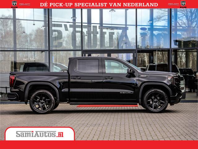 GMC SIERRA DENALI 6.2 V8 | HUD | 360CAMERA | HEAD-UP | APPLE CARPLAY | VIRTUAL COCKPIT | BLACK LEDER | | FULL OPTION | DUBBELE CABINE | 5 PERSOONS | PICK UP | VOORRAAD NR 431569
