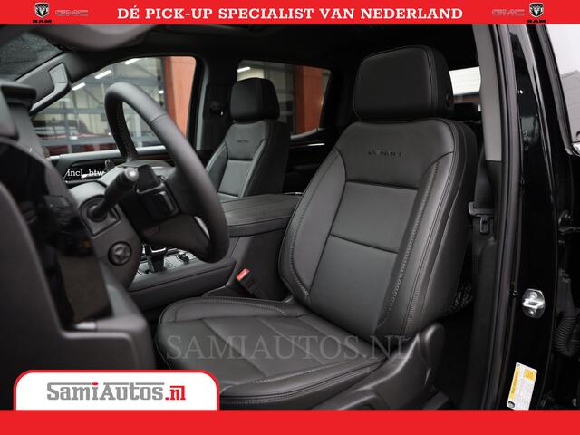 GMC SIERRA DENALI 6.2 V8 | HUD | 360CAMERA | HEAD-UP | APPLE CARPLAY | VIRTUAL COCKPIT | BLACK LEDER | | FULL OPTION | DUBBELE CABINE | 5 PERSOONS | PICK UP | VOORRAAD NR 431569