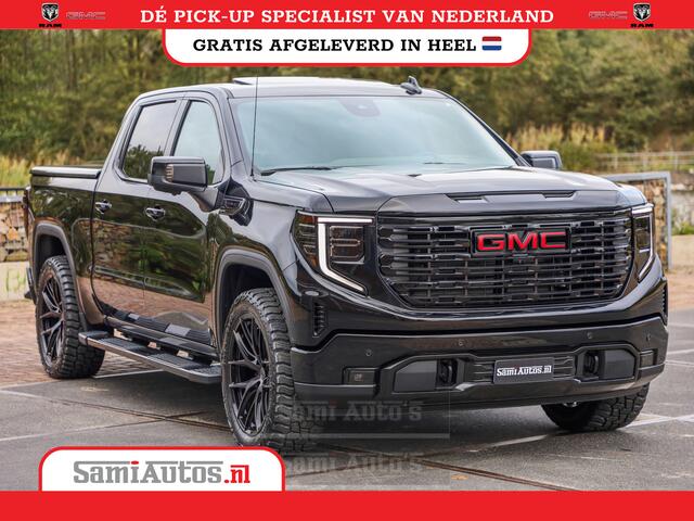GMC SIERRA DENALI 6.2 V8 426PK | VIRTUAL COCKPIT | HEAD-UP | LANE ASSIST | 360 CAMERA | BLACK LEDER | DUBBELE CABINE | 5 PERSOONS | GARANTIE | DC | Pick up VOORRAAD NR 433388