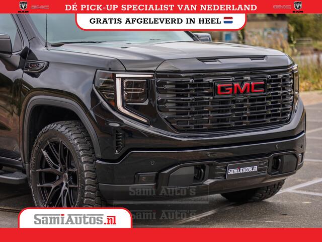 GMC SIERRA DENALI 6.2 V8 426PK | VIRTUAL COCKPIT | HEAD-UP | LANE ASSIST | 360 CAMERA | BLACK LEDER | DUBBELE CABINE | 5 PERSOONS | GARANTIE | DC | Pick up VOORRAAD NR 433388