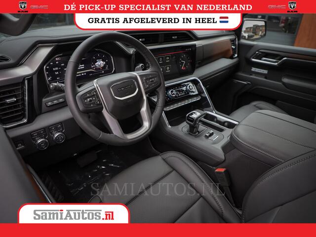 GMC SIERRA DENALI 6.2 V8 426PK | HUD | 360CAMERA | HEAD-UP | LANE ASSIST | VIRTUAL COCKPIT | BLACK LEDER | DUBBELE CABINE | 5 PERSOONS | PICK UP | Voorraad Nr 433794
