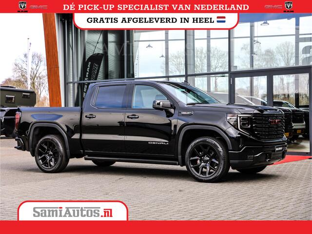 GMC SIERRA DENALI 6.2 V8 426PK | HUD | 360CAMERA | HEAD-UP | LANE ASSIST | VIRTUAL COCKPIT | BLACK LEDER | DUBBELE CABINE | 5 PERSOONS | PICK UP | Voorraad Nr 433794
