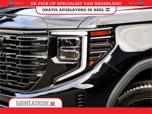 GMC SIERRA DENALI FULL OPTION | BPM VRIJ | FULL LED | 360CAMERA | OPEN DAK | HEAD-UP | LANE ASSIST | VIRTUAL COCKPIT | BLACK LEDER | DUBBELE CABINE | 5 PERSOONS | PICK UP | Voorraad Nr 418902