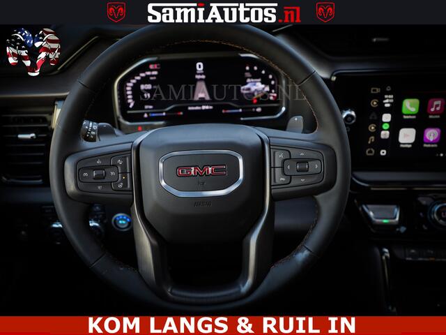 GMC SIERRA AT4 6.2 V8 4X4 | VIRTUAL COCKPIT | LPG | HUD | BOM VOL | DC | RAM DEALER NEDERLAND | Dubbele Cabine met Royale 5 Zitplaatsen | BPM vrij | Nu Leverbaar uit Voorraad | Voorraad Nr 261530 |