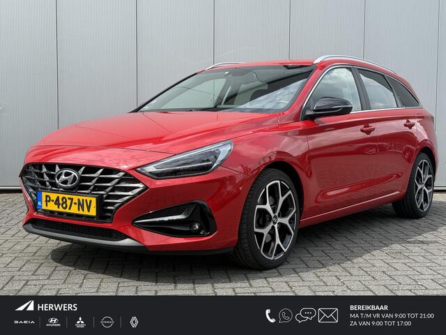 Hyundai I 30 Wagon 1.5 T-GDi MHEV Premium / 18" N velgen / Trekhaak afneembaar 1410 kg / Vol leder / Stoelverwarming en verkoeling / Stuurwiel verwarming / Navigatie / Full LED / Elektrische stoelverstelling / Achteruitrijcamera /