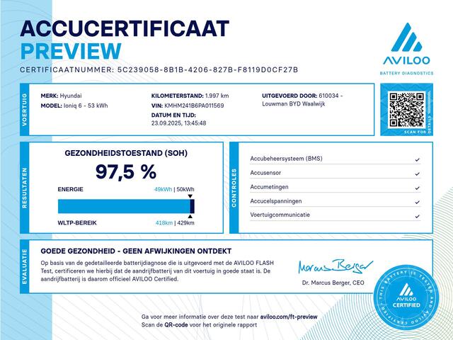 Hyundai IONIQ 6 Style 53 kWh | WORDT VERWACHT | SOH 95%