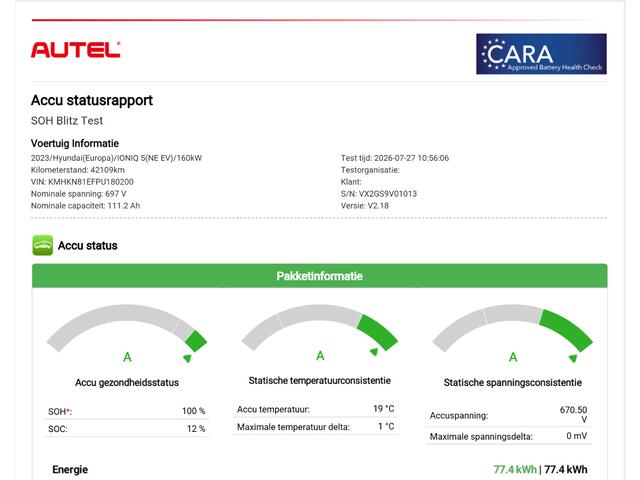 Hyundai IONIQ 5 Connect 77.4 kWh / SOH 100% / Trekgewicht 1600 kg / CCS snelladen / Warmtepomp / Rondomzicht camera / Stuur- Stoel & Achterbank verwarming / Adaptief cruise control / Draadloze telefoon lader / Apple Carplay Android Auto /