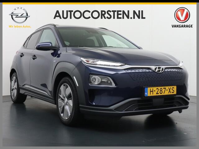 Hyundai Kona EV 64kWh 204pk Premium Leer Elektr.Schuif-K-dak Apple Carplay Android Navi Camera Elektr.Stoelen+Verwarmd+Ventilatie-koeling ! Adaptive Cruise/Stop&Go Zelfsturend MultMedia Led Keyless Dab+ Premium 484km actieradius WLTP !! Heerlijke, sterke FEV , Enorm E