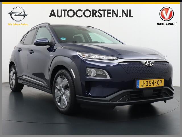 Hyundai Kona EV 64kWh 204pk 3 Fase Leder Apple Carplay Android Auto Head-Up display Navi Camera Standkachel Adaptive Cruise/Stop&Go Zelfsturend Multimedia Led Keyless Dab+ Premium Automaat Pdc Elektr.Stoelen+Verwarmd+Ventilatie-koeling