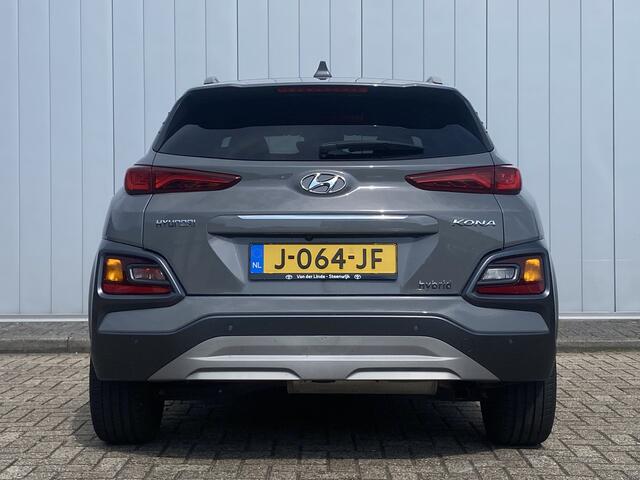 Hyundai Kona 1.6 GDI HEV Premium NL Auto Leder Trekhaak Stoel Verkoeling Stuur Verwarmd HUD PDC Carplay Navi