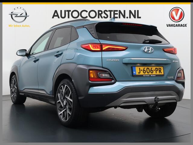 Hyundai Kona 1.6GDI HEV Hybride Premium Leder Trekhaak Krell®-Audio Adap.Cruise Stoel Verwarming/Ventilatie Camera Apple Carplay Android Auto Navi Ecc Pdc Keyless Elek.Stoelen Lmv Head-Up Display Lane Assist Blind-Spot Monitoring Origineel Nederlandse Auto 1e Eigenaar