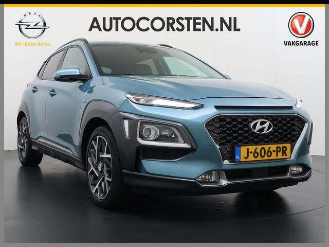 Hyundai Kona 1.6GDI HEV Hybride Premium Leder Trekhaak Krell®-Audio Adap.Cruise Stoel Verwarming/Ventilatie Camera Apple Carplay Android Auto Navi Ecc Pdc Keyless Elek.Stoelen Lmv Head-Up Display Lane Assist Blind-Spot Monitoring Origineel Nederlandse Auto 1e Eigenaar