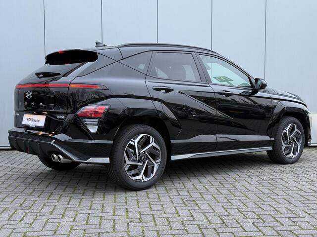 Hyundai Kona 1.6 GDI HEV N Line AUTOMAAT / Automatische Achterklep / 18" N-line LMV / Stoelverkoeling / Stuurverwarming / Stoelverwarming Voor + Achter / 360 Camera / Blindspot camera / Keyless Antry / NL auto /