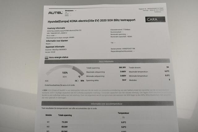 Hyundai Kona EV Premium 64 kWh Warmtepomp Trekhaak SOH 100% 3-Fase CCS Laden Leder Camera
