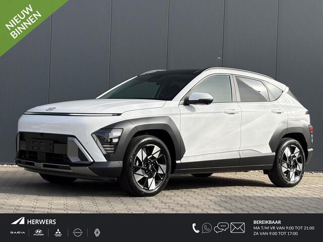 Hyundai Kona 1.6 GDI HEV Premium Sky / Uit Voorraad Leverbaar / ¤3000,- Voordeel / Schuifkanteldak / Climate Control / Navigatie /