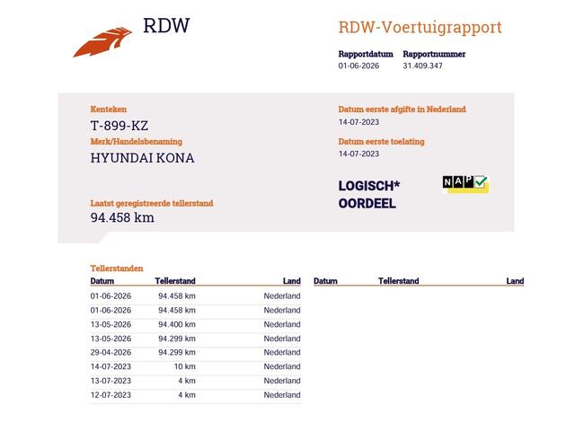 Hyundai Kona 1.6GDI HEV Hybride Autom. Trekhaak Adap.Cruise Camera Apple Carplay Android Auto Navi Ecc Pdc Comfort Smart Led Lmv 16" DAB Krell®-Audio Lane Assist Isofix Rijstrooksensor 1.300KG Trekgewicht 1e Eigenaar Origineel Nederlandse Auto