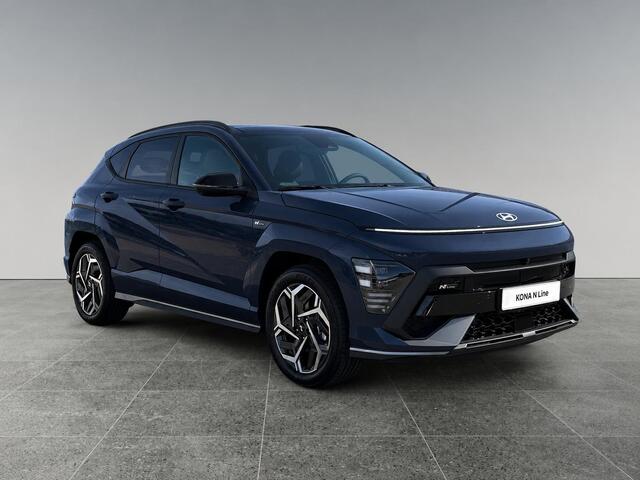 Hyundai Kona N Line Sky 1.6 GDI HEV 137pk | SCHUIF/KANTELDAK | STOEL + STUURVERW. | ADAPTIVE CRUISE | 360° CAMERA | ELEK. ACHTERKLEP |