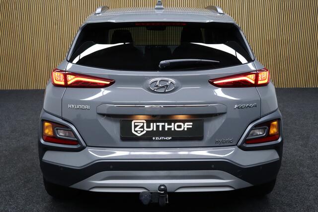 Hyundai Kona 1.6 GDI HEV Premium | Trekhaak | Adaptive-cruise | Camera | Stoelventilatie | Stoel & Stuurverwarming | Parkeersensoren V+A | Navigatie | Apple Carplay & Android Auto | Leder | Keyless | Dodehoekdetectie