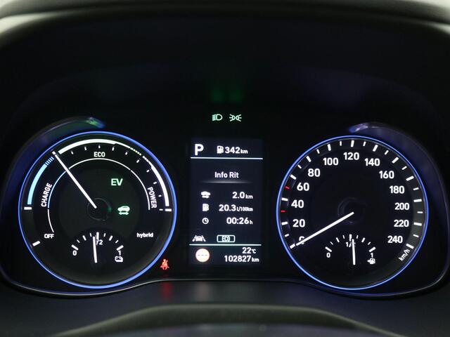 Hyundai Kona 1.6 GDI HEV Premium / Trekhaak / Lederen bekleding / HUD Display / Navigatie / Adaptieve Cruise Control / Elektrisch stoel voor / Stoel verwarming & koeling voor / 1ste eigenaar / NL Auto / Dealeronderhouden/